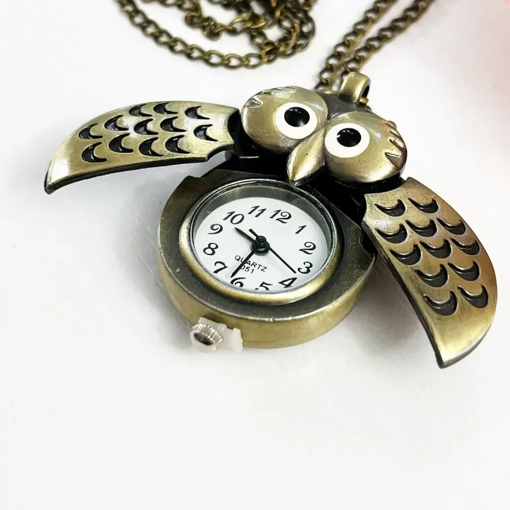 Owl Watch Pendant Necklace